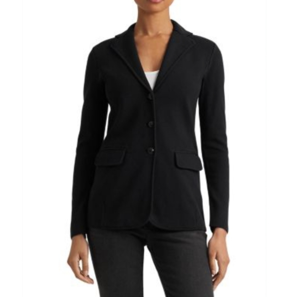 Ralph Lauren Sweater Blazer Womens Black Knit - Picture 7 of 7